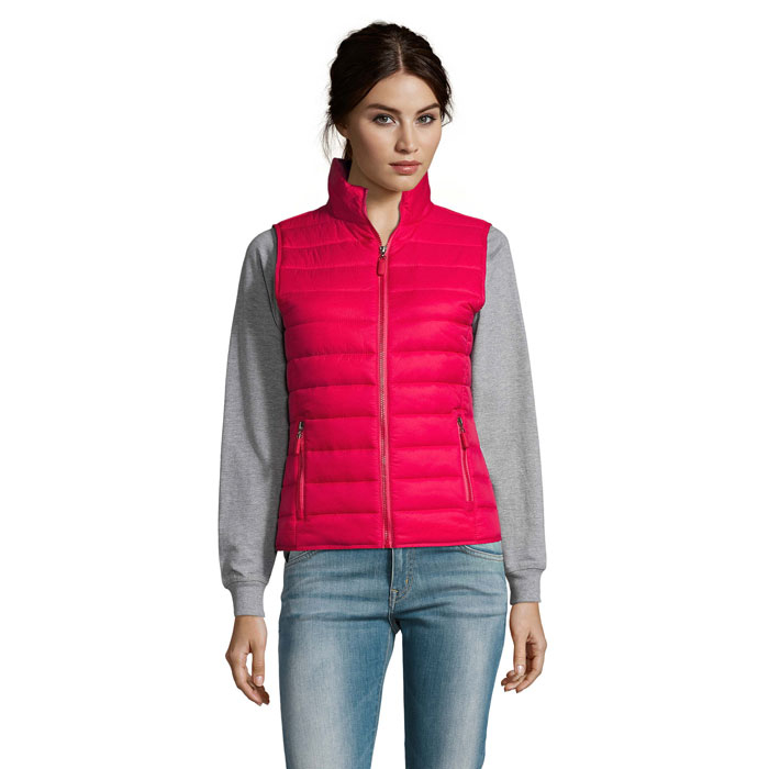 Doudoune sans manches femme personnalisée WAVE Rose foncé